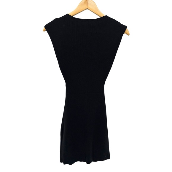 Wilfred‎ Free Cutout Ribbed Mini Dress Black Sleeveless Bodycon Aritzia S LBD - Picture 8 of 8